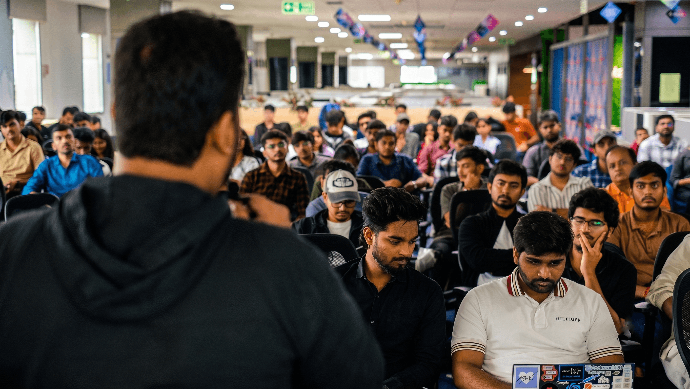A SkillReigns community circle in front of a brighter tomorrow screen